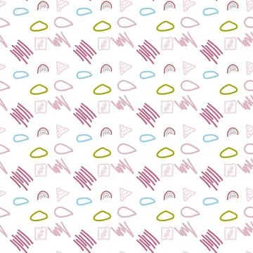 Pattern of abstract geometric shapes spring colors Stock Illustration