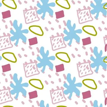 Pattern of abstract geometric shapes spring colors Stock Illustration