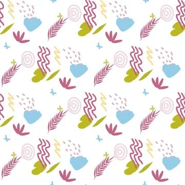 Pattern of abstract geometric shapes spring colors Stock Illustration