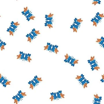 Pattern Abstract inkblot psychological test in blue and orange Stockillustratie