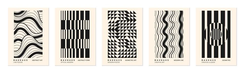 Pattern abstract line. Design graphic modern shape square, black and white Stock Illustration