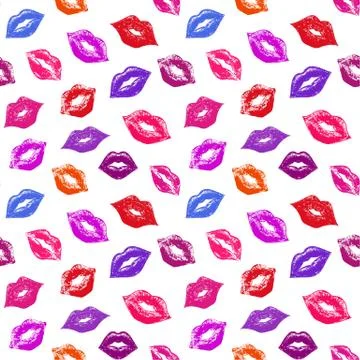 Pattern with abstract lips Stock Illustration