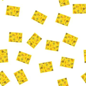 Pattern Abstract memphis style yellow background with geometric shapes 스톡 일러스트