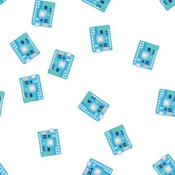 Pattern abstract microcontroller cartoon vector Stock Illustration