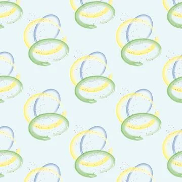 Pattern with abstract paint circles with splash Stock Illustration