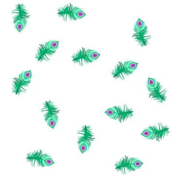 Pattern abstract peacock feather cartoon vector 库存插图