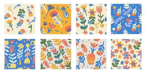 Pattern abstract plant. Design ornament organic childish seamless pattern. .. Stock Illustration