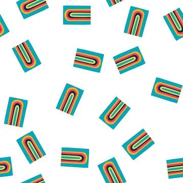 Pattern abstract rainbow arching through retro 70s color palette Stock Illustration