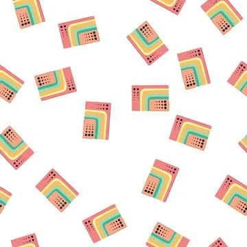 Pattern abstract retro geometric pattern with curved stripes and dots イラスト素材