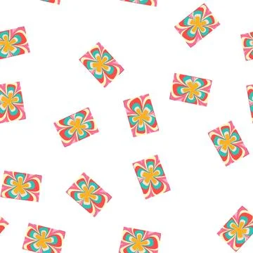 Pattern abstract retro groovy flower pattern creating vibrant wavy 스톡 일러스트