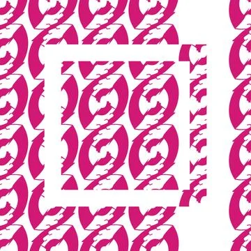 Pattern with abstract seed design and decorated square pink Illustrazione stock