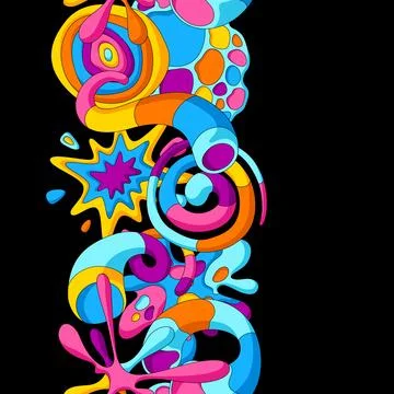 Pattern with abstract shapes. Cartoon cute trendy creative image. Illustrazione stock