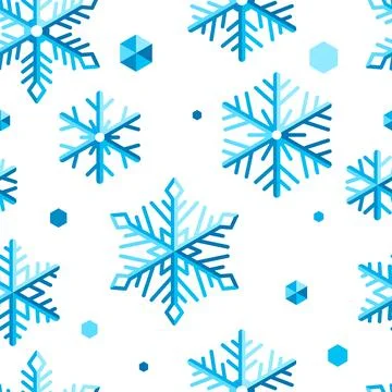 Pattern with abstract snowflakes. Merry Christmas and Happy New Year background. Illustrazione stock