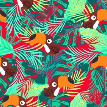 Pattern abstract toucan Stock Illustration