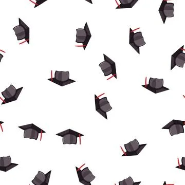 Pattern academic graduation hat cartoon vector イラスト素材