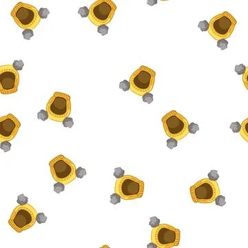 Pattern accessory winter hat kid cartoon vector 库存插图