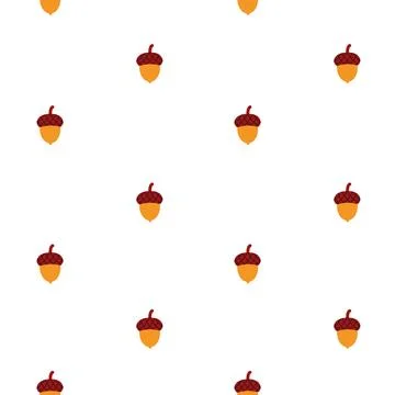 Pattern with acorns on a white background Stock Illustration