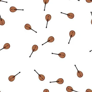Pattern acoustic mandolin cartoon vector Stock Illustration