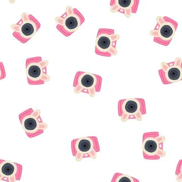 Pattern action camera toy cartoon vector Stock Illustration