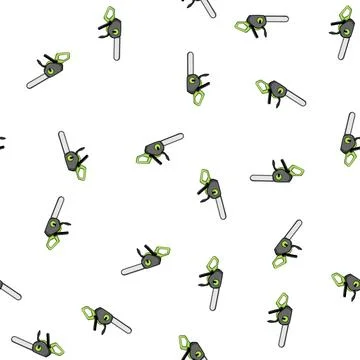 Pattern action chainsaw cartoon vector 스톡 일러스트