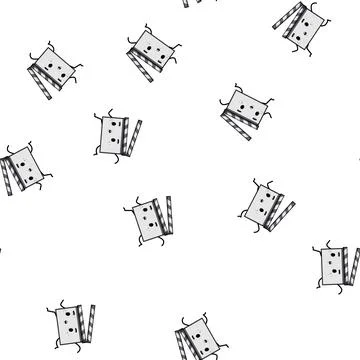 Pattern action clapper board character cartoon vector Stock Illustration