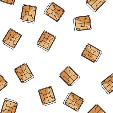 Pattern activation sim card cartoon vector Stock Illustration