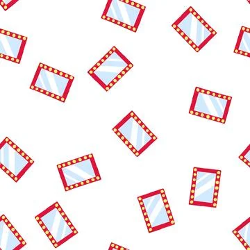 Pattern actor makeup mirror frame cartoon vector Illustrazione stock
