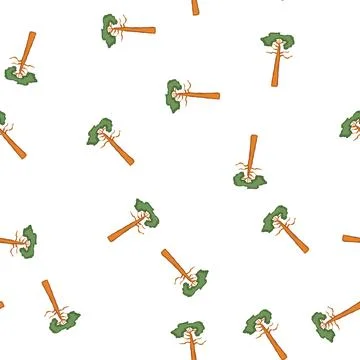 Pattern adansonia baobab tree cartoon vector Stock Illustration