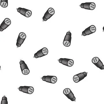 Pattern adapter car charger wireless cartoon vector イラスト素材