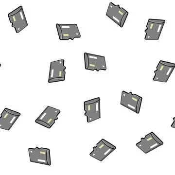 Pattern adapter microsd card cartoon vector Stock Illustration