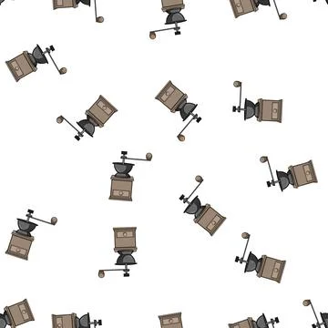Pattern adjustable manual coffee grinder cartoon vector Stock Illustration