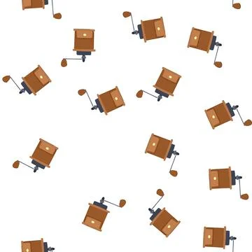 Pattern adjustable manual coffee grinder cartoon vector Stock Illustration