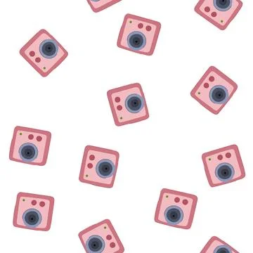 Pattern adventure action camera cartoon vector Stock Illustration