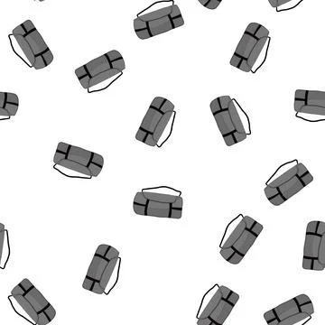 Pattern adventure bag camp cartoon vector Illustrazione stock
