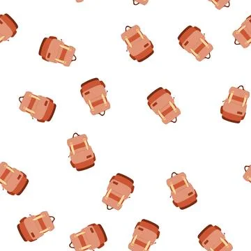 Pattern adventure hiking backpack cartoon vector Stockillustratie