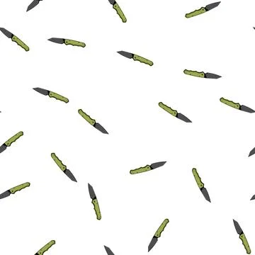 Pattern adventure knife camping cartoon vector イラスト素材