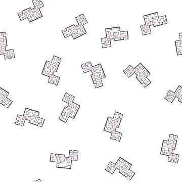 Pattern adventure labyrinth game maze cartoon vector Stock Illustration