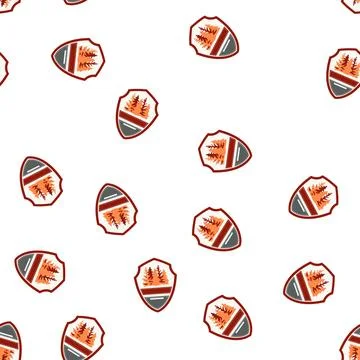 Pattern adventure retro forest badge cartoon vector Illustrazione stock