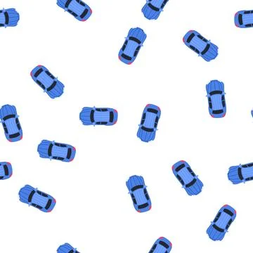 Pattern aerial car top view cartoon vector 库存插图