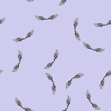 Pattern aircraft wings sketch hand drawn Stock Illustration