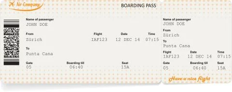 Pattern of airline boarding pass ticket Illustrazione stock