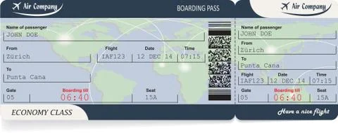 Pattern of airline boarding pass ticket Illustrazione stock