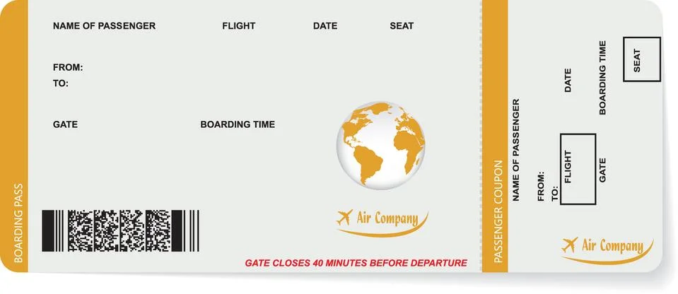Pattern of airline boarding pass ticket Illustrazione stock