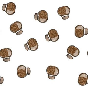 Pattern airtight coffee jar cartoon vector Stock Illustration