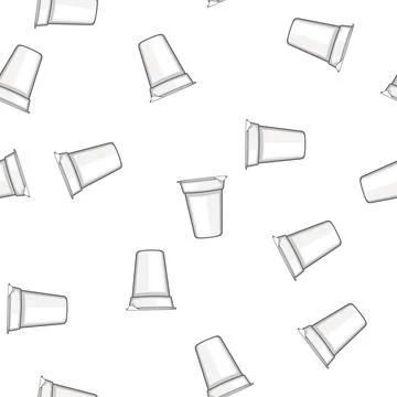 Pattern airtight yogurt container cartoon vector Ilustración de archivo