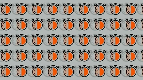 Pattern of Alarm Clocks Showing Half Past the Hour. Stock Footage 325389295