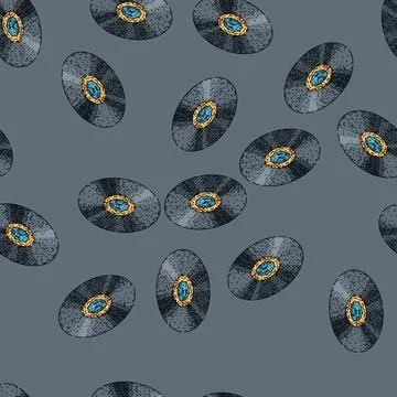 Pattern album vynil record sketch hand drawn Stock Illustration