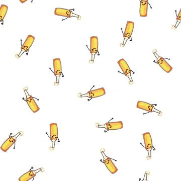 Pattern alcohol beer bottle character cartoon vector イラスト素材