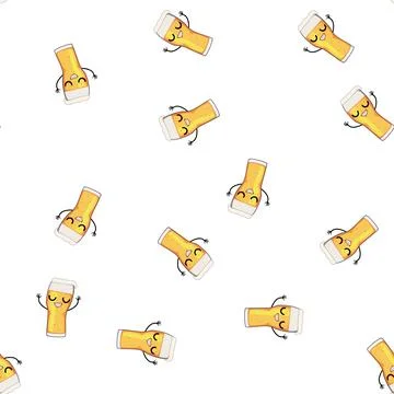 Pattern alcohol beer mug character cartoon vector Stock Illustration