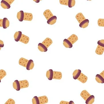 Pattern alcohol wine cork bottle cartoon vector Stock Illustration